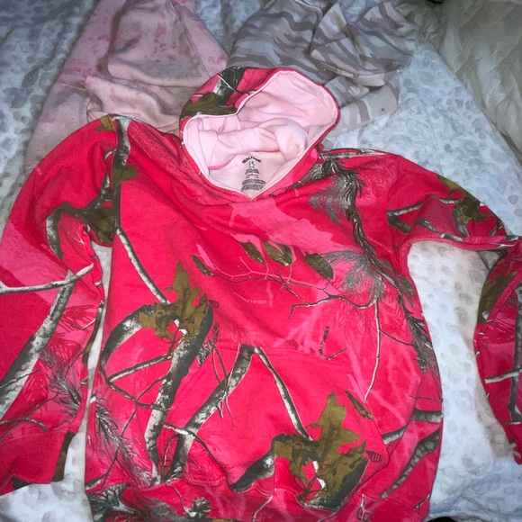 3pc HOODIE bundle *REAL TREE HOT PINK *old navy Pink tie-dye *SO blush camo XS S - Picture 6 of 14